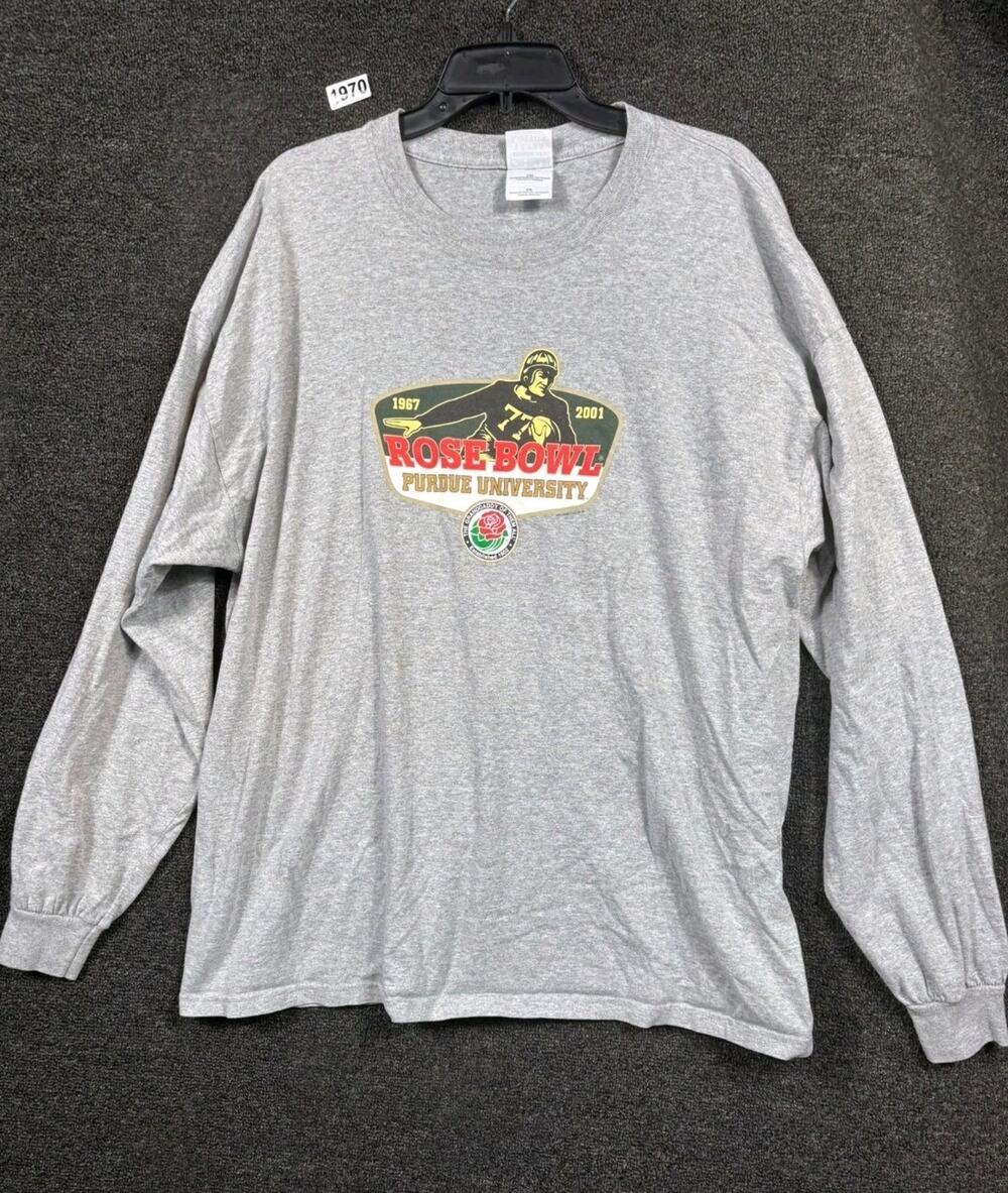 Vintage 2001 Purdue Rose Bowl Long Sleeve TeeMens Size XXL Gray